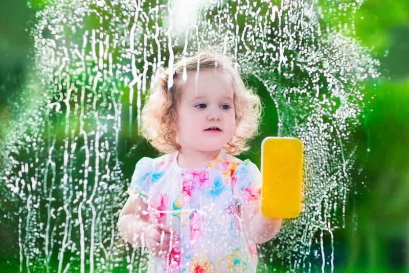 Girl doing chores